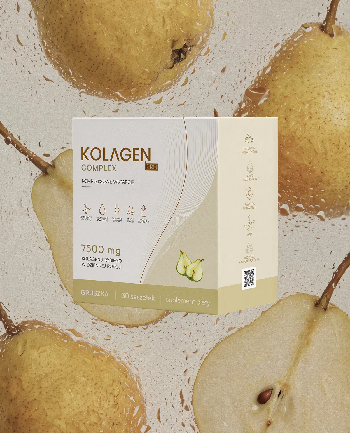 Kolagen PRO 7500 mg, smak gruszkowy - opakowanie