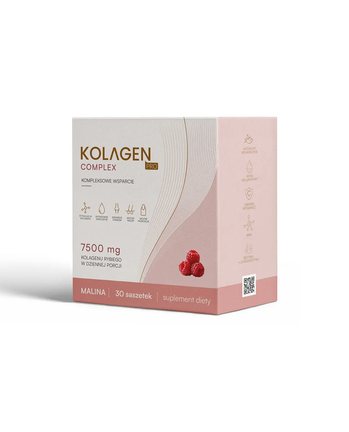 Kolagen PRO 7500 mg, smak malinowy - saszetki